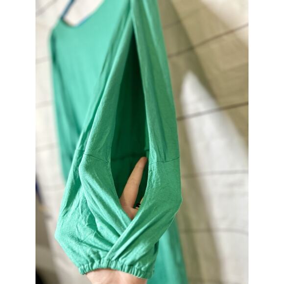 Cynthia Rowley Body-con Dress Teal Split Sleeve Cocktail Party Women Size Large - Picture 3 of 6